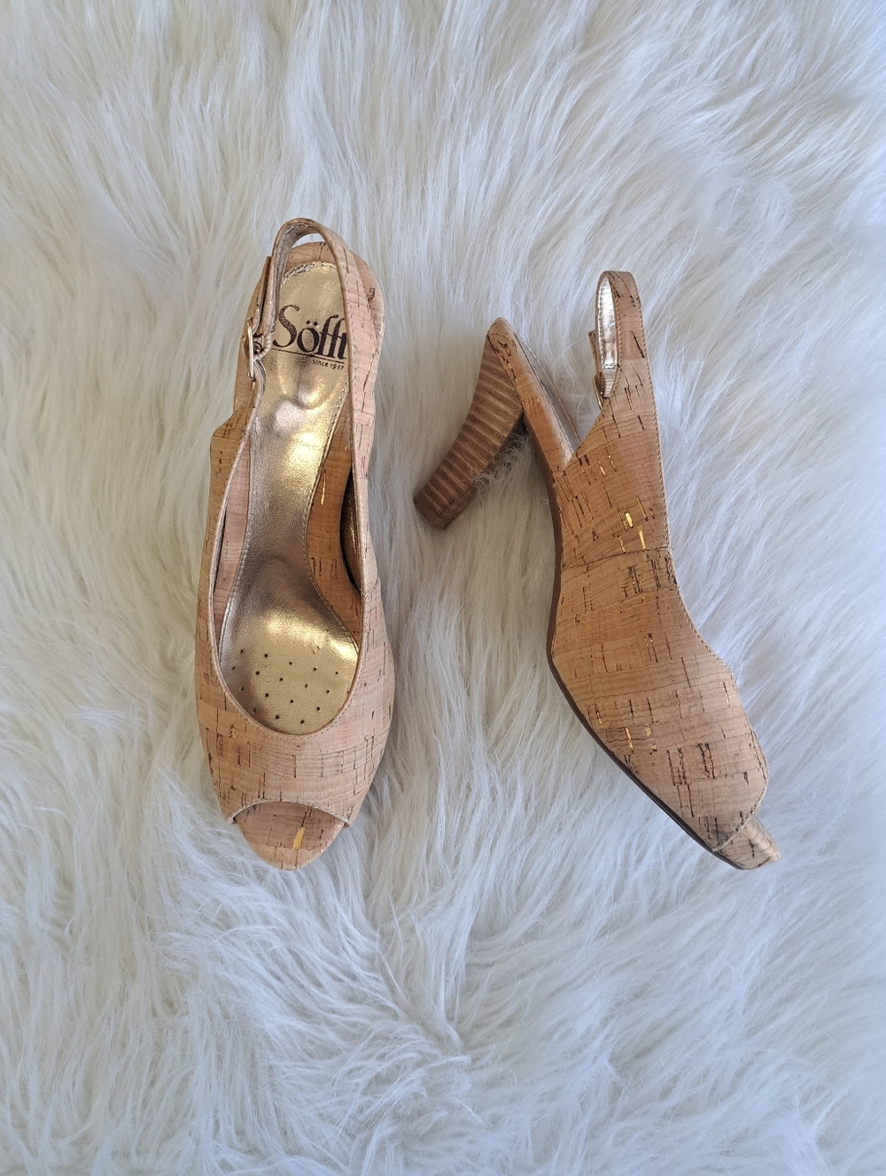 Sofft cork summer heels